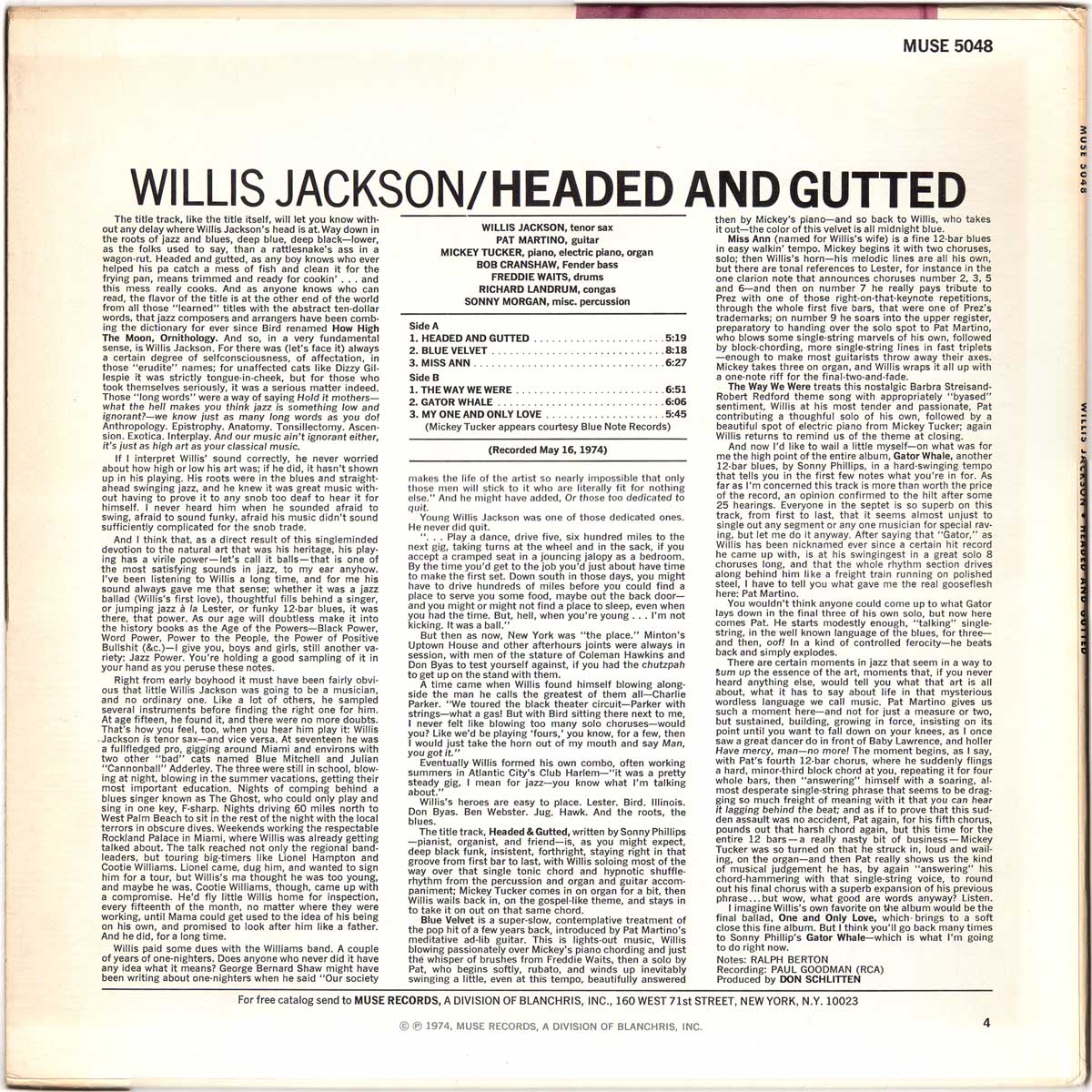 Willis Jackson - Headed And Gutted - Back Cover